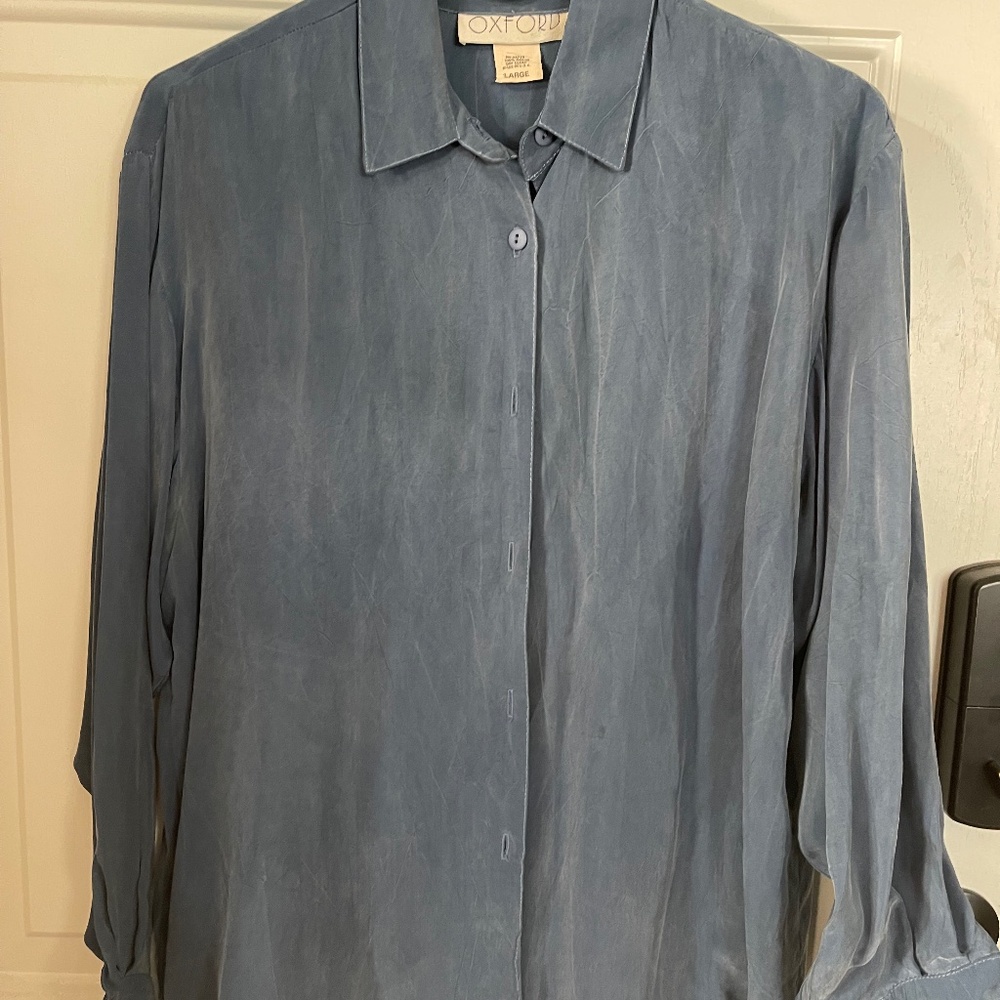 Women’s deep dusty blue dress shirt